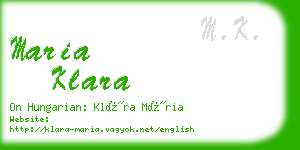 maria klara business card